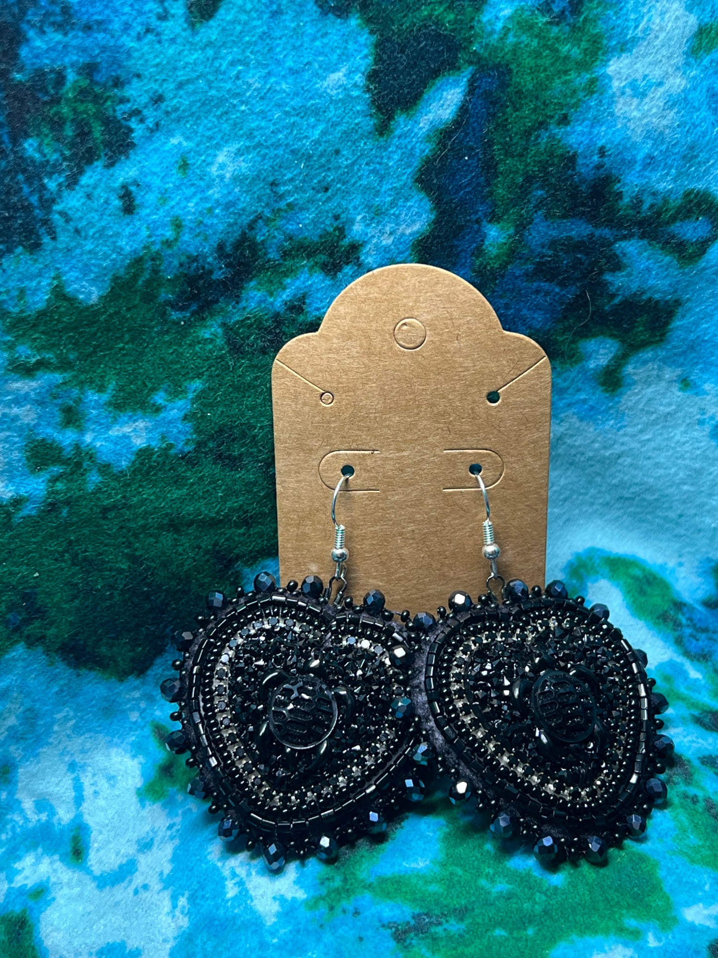 Turtle Resin earrings-Black